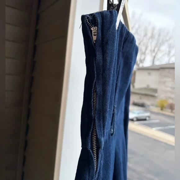Seraphina Denim Maxi Dress Blue Top Elastic Waist Tube Casual Chic L $170 - Picture 8 of 12